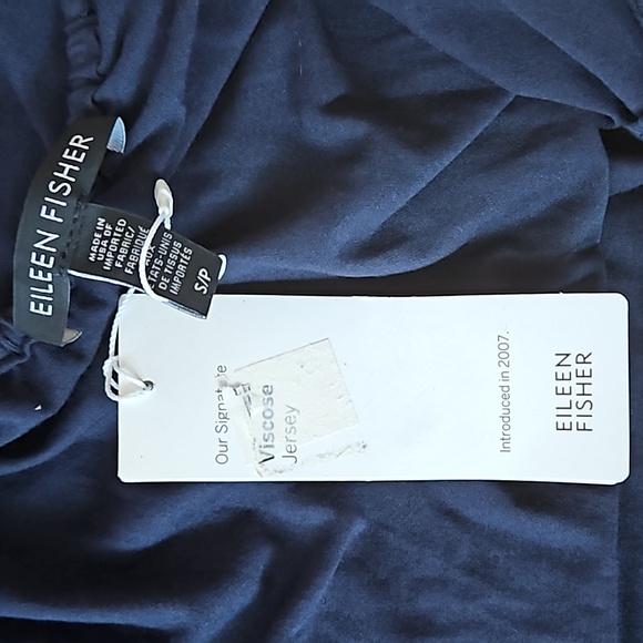 Eileen Fisher indigo scoop neck racer back viscose jersey dress-S - Picture 6 of 11